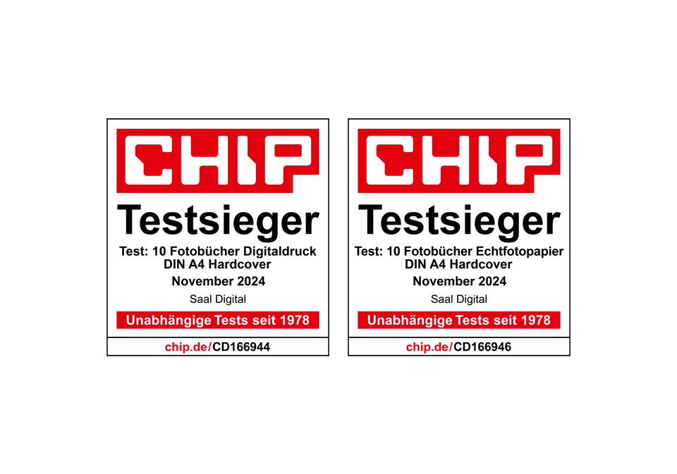 Doppelsieg: Zweifacher CHIP Fotobuch-Testsieger 11/2024