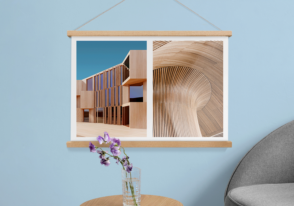 FineArt mit Holzaufhängung: Design und Komfort vereint