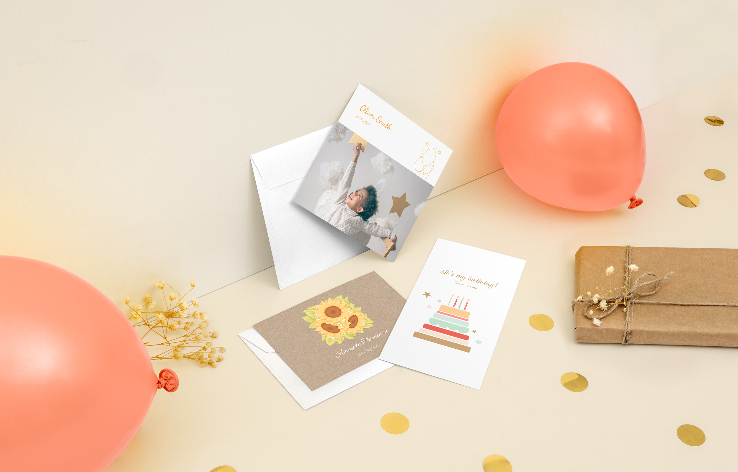 Tarjetas de cumpleaños impresas personalizadas