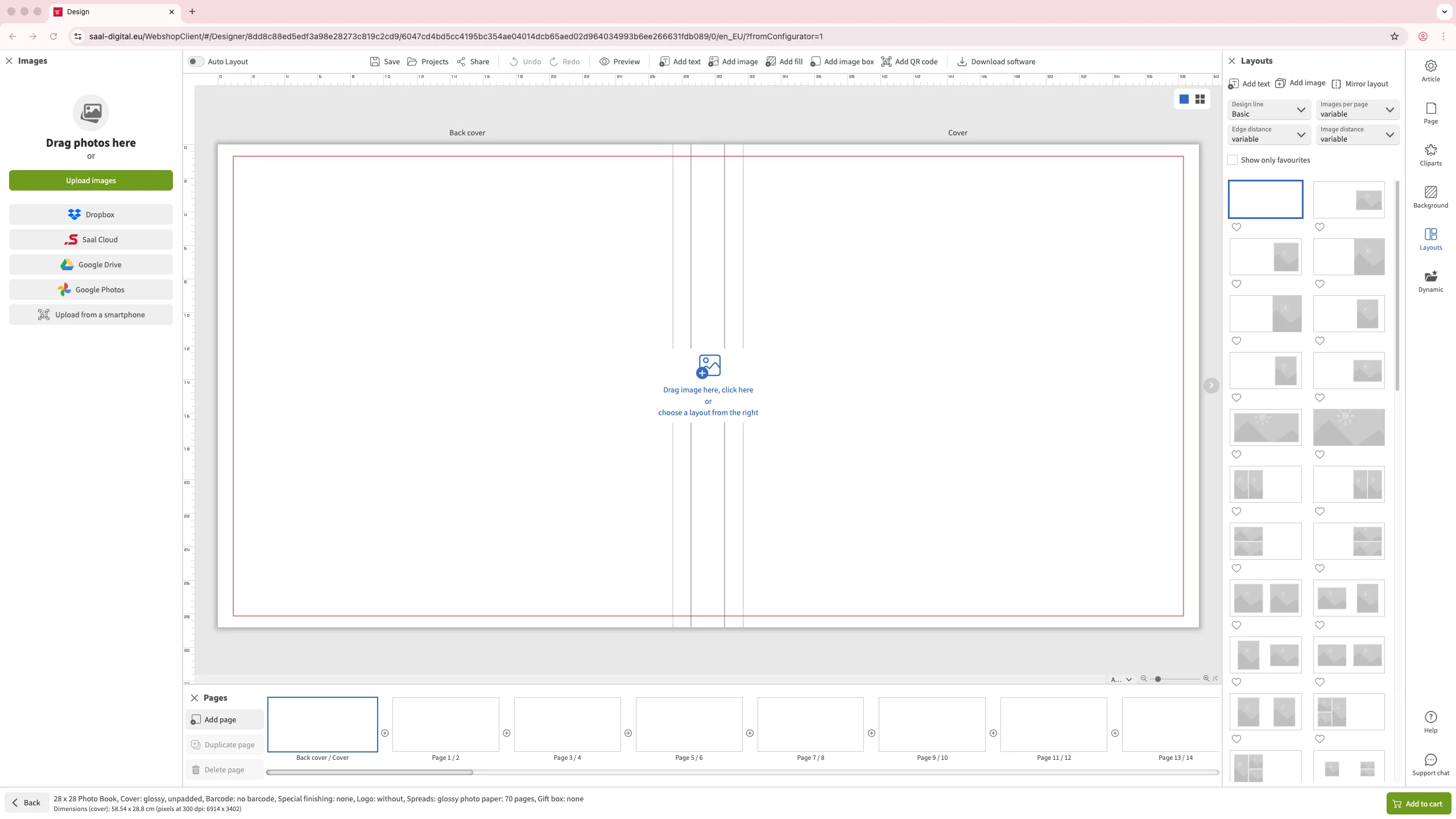 Fotobuch mit leeren Seiten