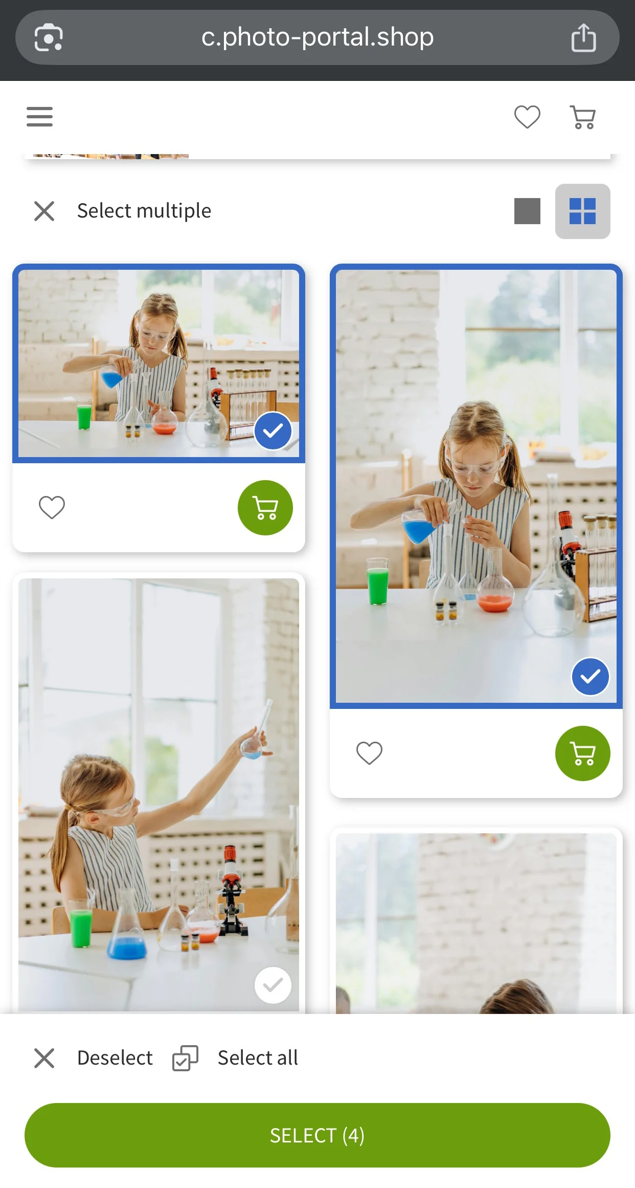 Mobile - Mehrere Bilder ausgewählt