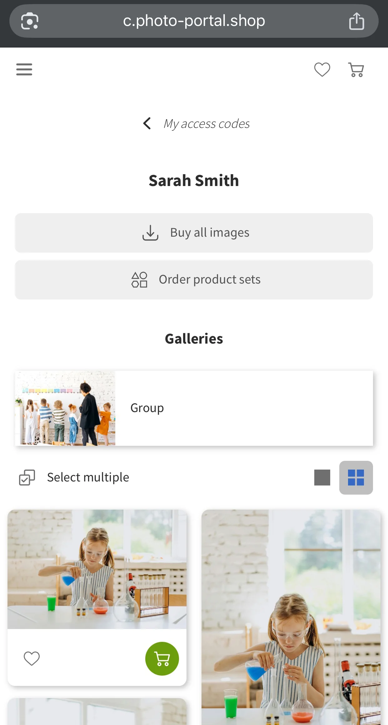 Mobile - Beispiel für eine Galerie