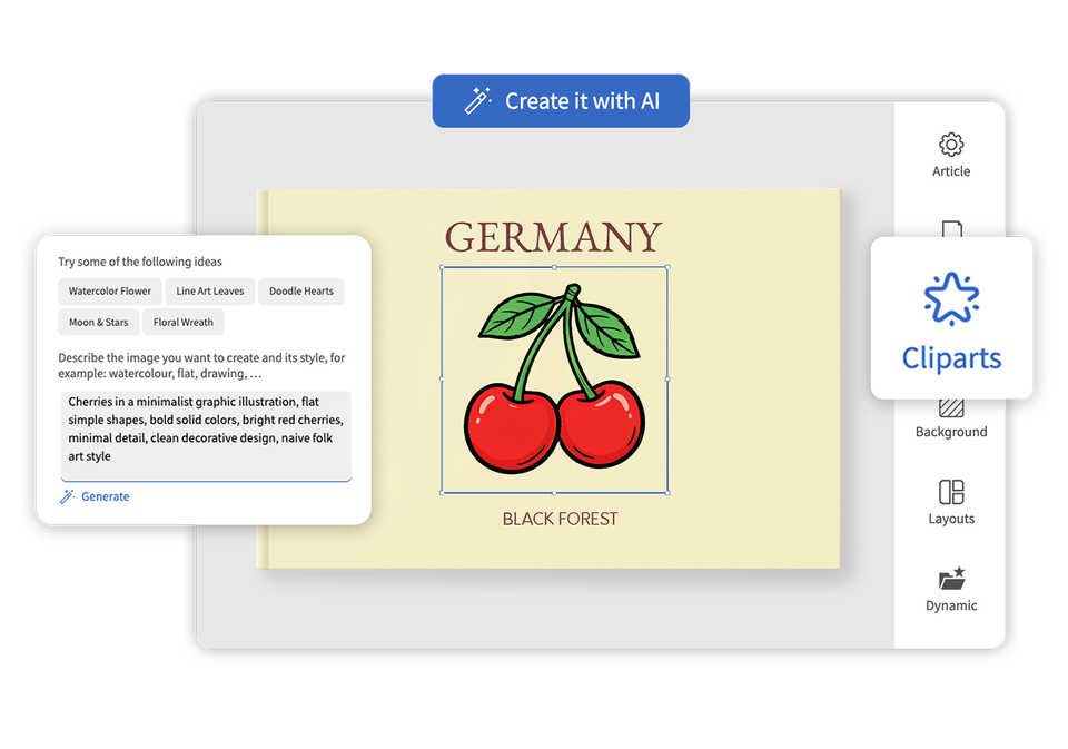 Create your own cliparts in seconds!