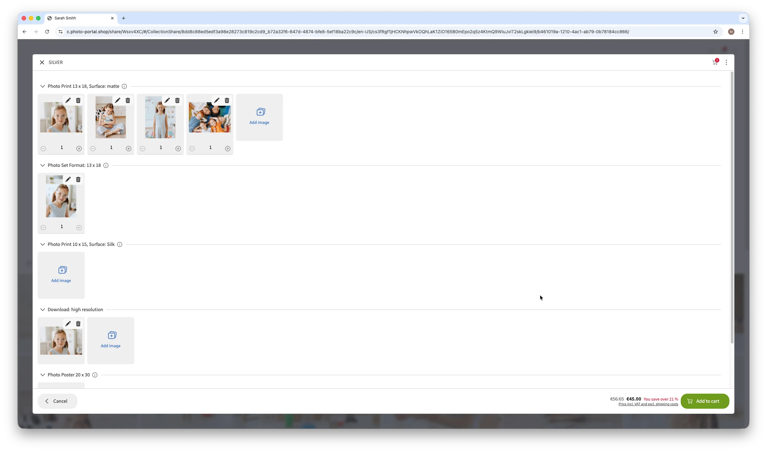 Produktset mit Bildern
