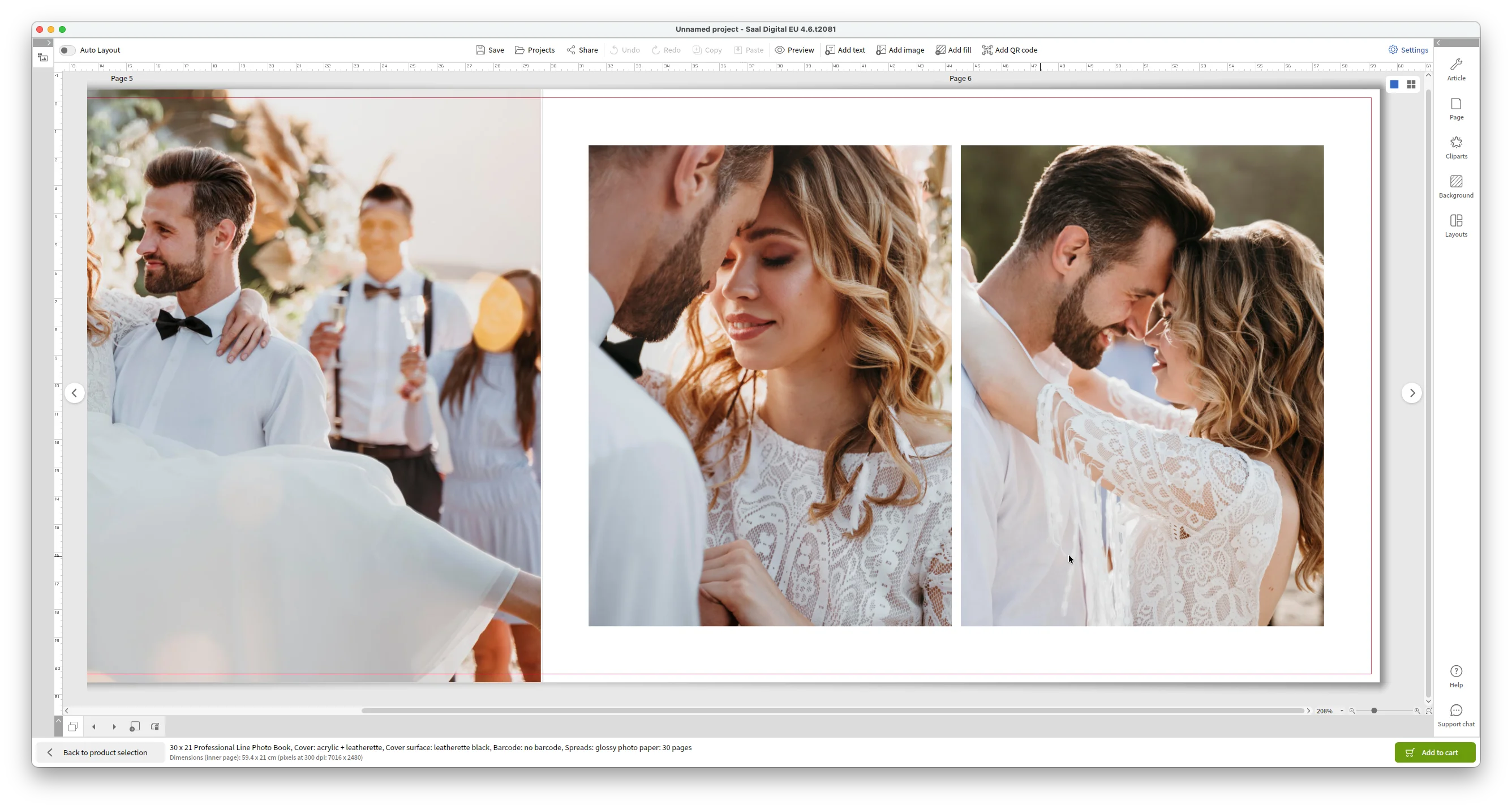 Fotoraamatu tööala näide